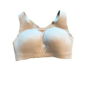 Lululemon Beige Sports Bra 32DD Medium Support Hook Closure Womens Activewear Cr